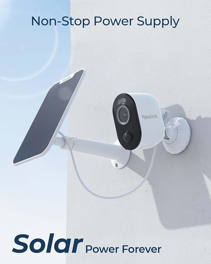 REOLINK Security Cameras Outdoor Wireless WiFi, Argus 3 Pro+Solar Panel with 5MP Color Night Vision, 2.4G/5Ghz WiFi, Non-Stop Solar Powered, Human/Vehicle Detection, Home Hub Compatible