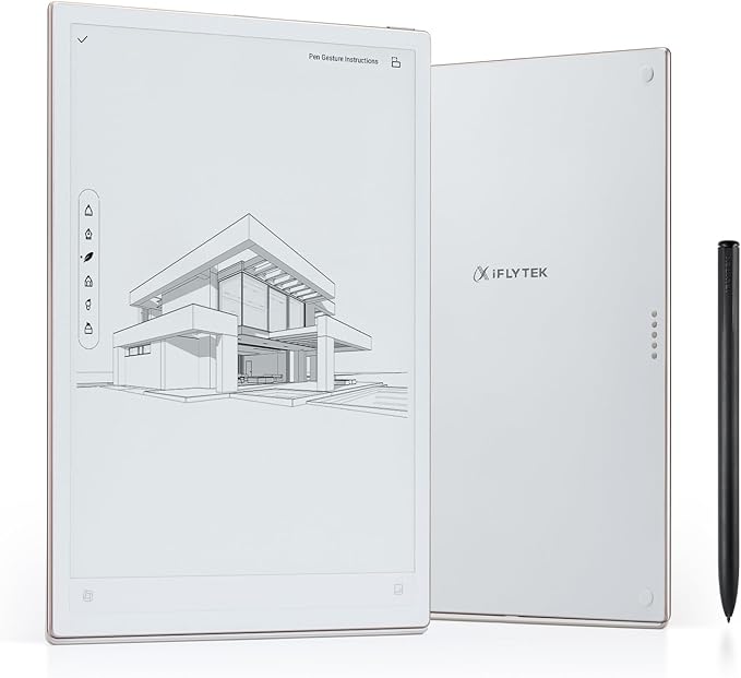 iFLYTEK AINOTE 2, 10.65-inch Large Screen AI Note-Taking Tablet E Ink Tablet,4.2mm Electronic Notebook with Pen Voice-to-Text Transcription, Multi-Languages ChatGPT Support, for Meetings,Study