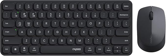 Rapoo 9010M Multi-Device Keyboard and Mouse Combo, 2.4GHz/Bluetooth 5.0/4.0 Wireless Keyboard & Mouse Set for Windows/Mac/Linux/Chrome, Support 4 Devices, Low-Profile Silent Click, Battery Powered
