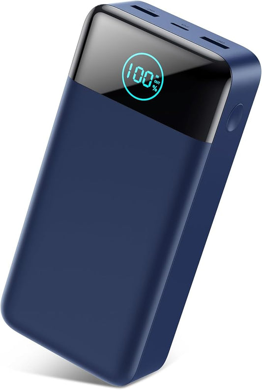 Portable Charger 50800mAh Power Bank,25W PD QC 4.0 USB C Fast Charging External Battery Pack,Travel Outdoor Essentials Portable Cell phone Charger Compatible with iPhone 17/16/15/14/13,Android-Blue