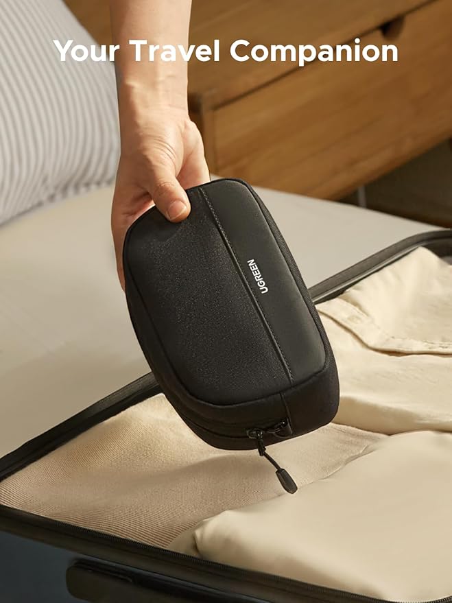 UGREEN Electronics Organizer Travel Case Bag Multifunctional Organizer Carrying Case for Cables, Cord, SD Card, Earbuds, Charger, USB Adapter, Electronic Accessories Small Size