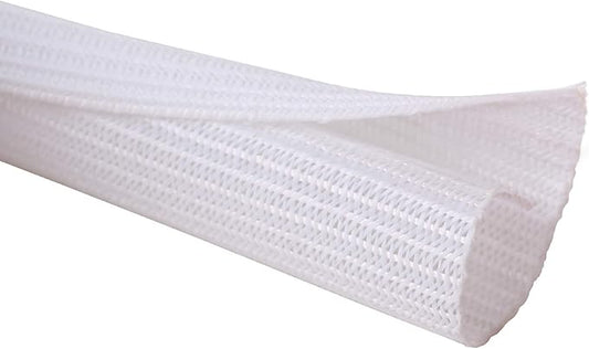 Alex Tech 10ft - 3/8 inch Cord Protector Wire Loom Tubing Cable Sleeve Split Sleeving for USB Cable Power Cord Audio Video Cable - Protect Cat from Chewing Cords - White
