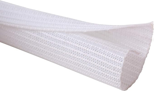 Alex Tech 25ft - 1/8 inch Cord Protector Wire Loom Tubing Cable Sleeve Split Sleeving for USB Cable Power Cord Audio Video Cable - Protect Cat from Chewing Cords - White