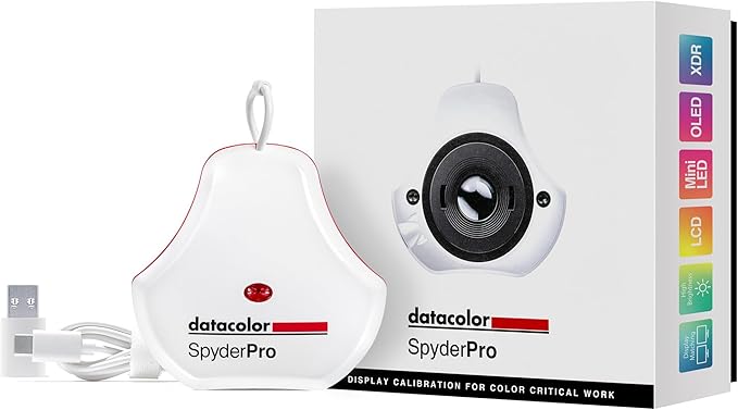 datacolor SpyderPro - Calibrate Computer and Laptop Screens for Photo and Video Editing, User-Friendly, Ensures Color Accuracy and Consistency, For Beginners & Pros
