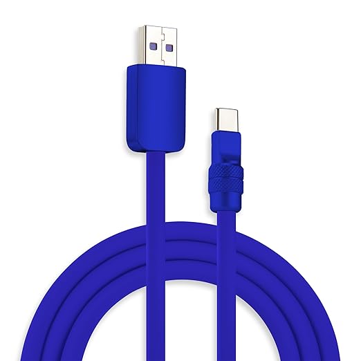 chubbycable Chubby 2.0 Fast Charging Cable Durable Soft Silicone USB C Cable 120W Extra Thick Charger Cord Compatible with iPhone 17-15 Series iPad, Dark Blue+Dark Blue, USB-A to Type-C, 3.3 FT