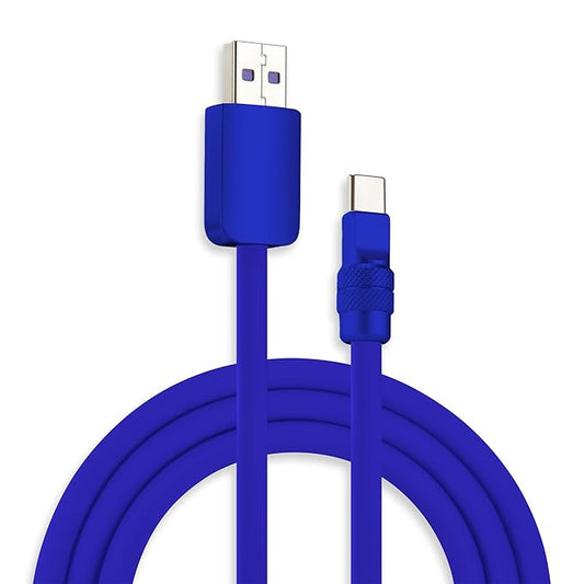 chubbycable Chubby 2.0 Fast Charging Cable Durable Soft Silicone USB C Cable 120W Extra Thick Charger Cord Compatible with iPhone 17-15 Series iPad, Dark Blue+Dark Blue, USB-A to Type-C, 9.8 FT