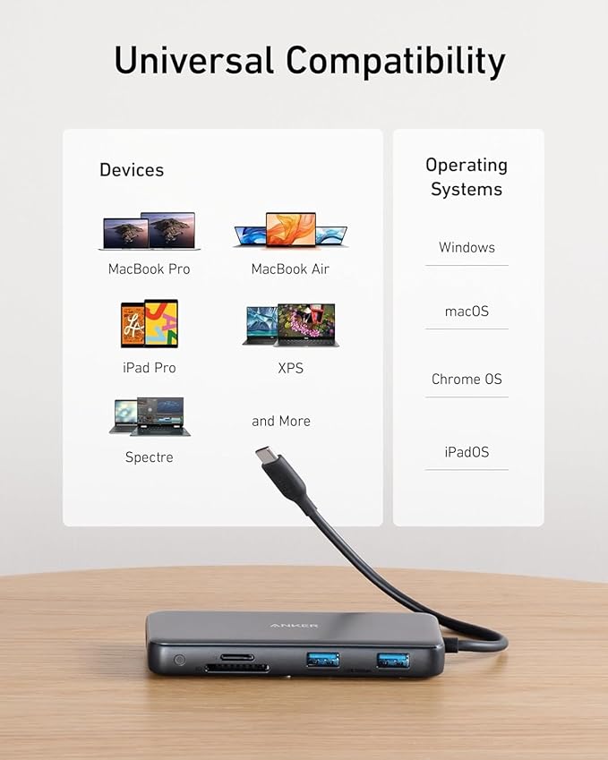 Anker 555 USB-C Hub (8-in-1), with 85W Power Delivery, 4K 60Hz HDMI Port, 10Gbps USB C and 2 A Data Ports, Ethernet microSD SD Card Reader, for MacBook Pro More