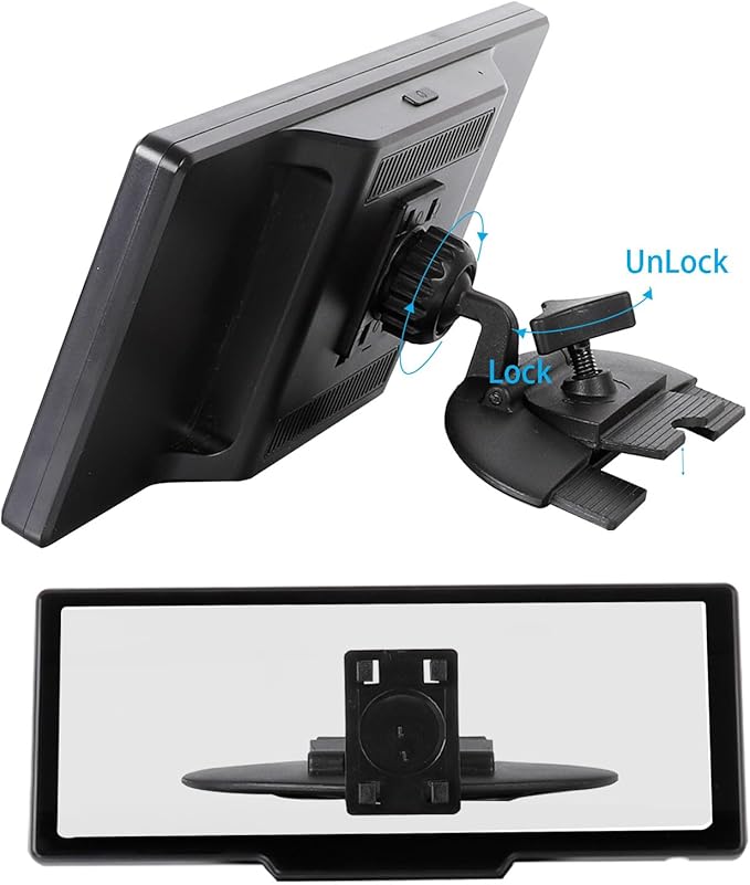xik Universal CarPlay Screen Mount Pro - 2-in-1 CD Slot & Suction Cup Holder w/4-Button Anti-Shake Lock for CD Slot, Windshield & Dashboard, Fits 7" to 10.26" Car Monitors & GPS Displays