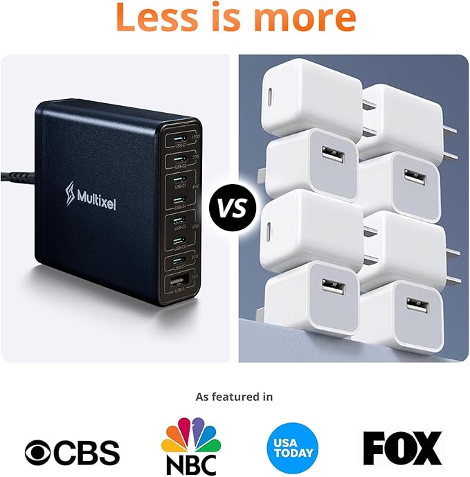 Upgraded 240W 8 Ports GaN Charger with Travel Case, USB C Charging Hub, Multi USB C Charger Station for MacBook Pro/Air/iPad Pro/iPhone/Samsung Galaxy Note