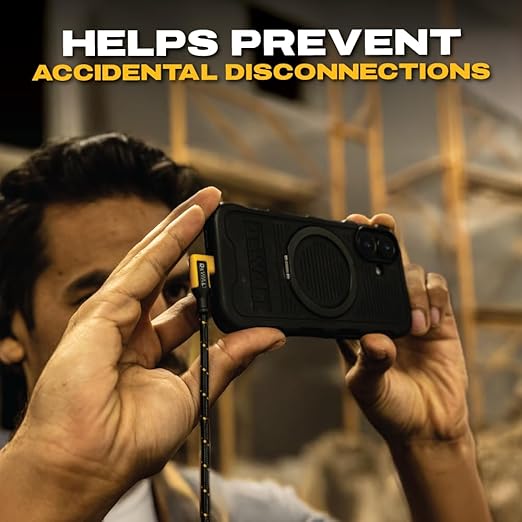 DEWALT Heavy Duty Right Angle USB C Cable, 60W USBC to USBC Cable 90 Degree Type C for iPhone 16/15, MacBook Pro/Air, iPad Pro 2022/Air 5/Mini 6, Galaxy S24/S23/S22, Pixel 8/7, Switch, 4ft