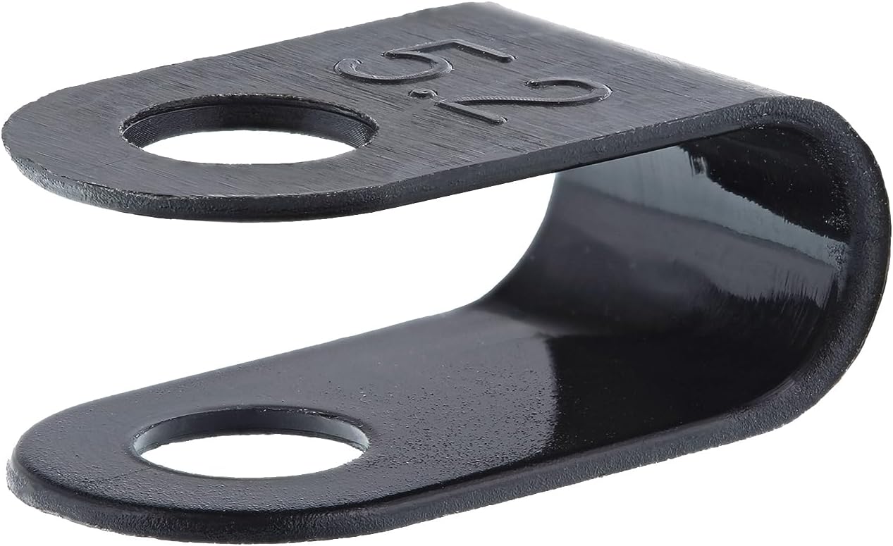 Secure 3/16 Inch U Type UV Black Nylon Screw Mount Cable Clamp for Wire Management - 100 Pack