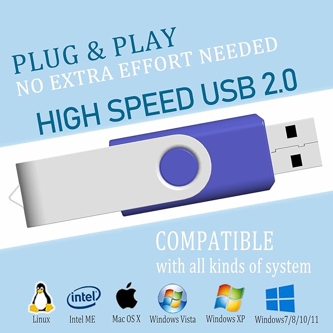 USB 16GB Flash Drive 10 Pack, Memory Stick 16 GB 10 PCS JBOS Swivel Thumb Drives Gig Stick USB2.0 Pen Drive for Fold Digital Date Storage Data Traveler Flash Stick USB Stick, Mixed Colors