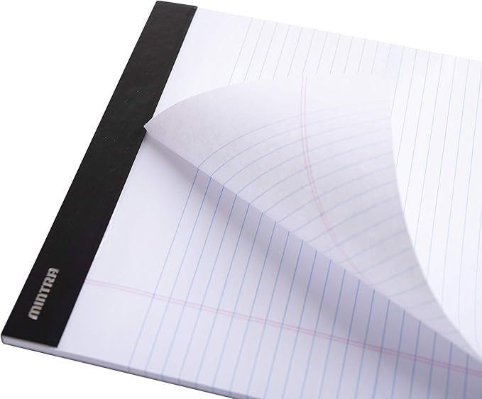 Mintra Office Legal Pads - ((PREMIUM WHITE 6pks, 8.5in x 11in, WIDE RULED))