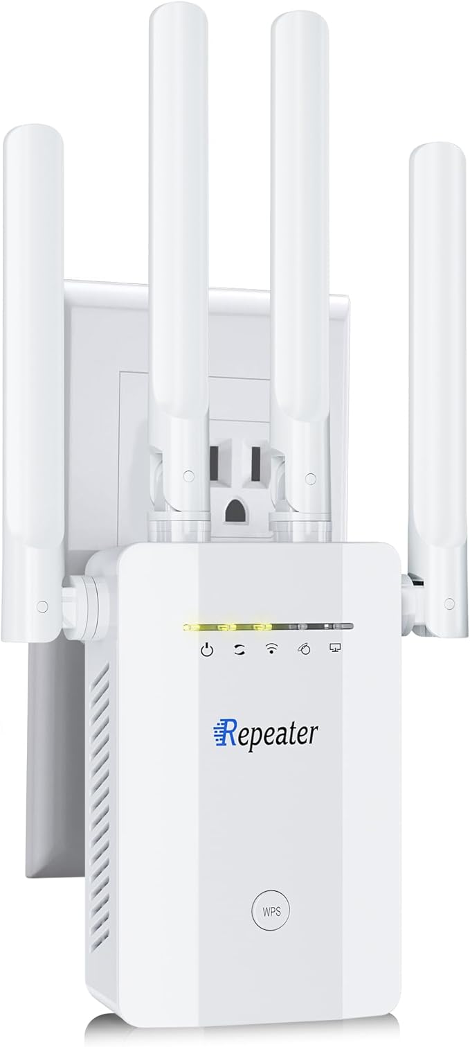 2026 New WiFi Extender Signal Booster, Long Range up to 13355Sq.ft, Wireless Internet Repeater Routers Signal Amplifier for Home, Office, Garage, 8X Faster Access Point with Ethernet Port, 1-Tap Setup