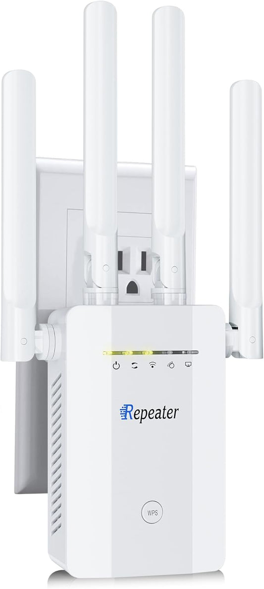 2026 New WiFi Extender Signal Booster, Long Range up to 13355Sq.ft, Wireless Internet Repeater Routers Signal Amplifier for Home, Office, Garage, 8X Faster Access Point with Ethernet Port, 1-Tap Setup