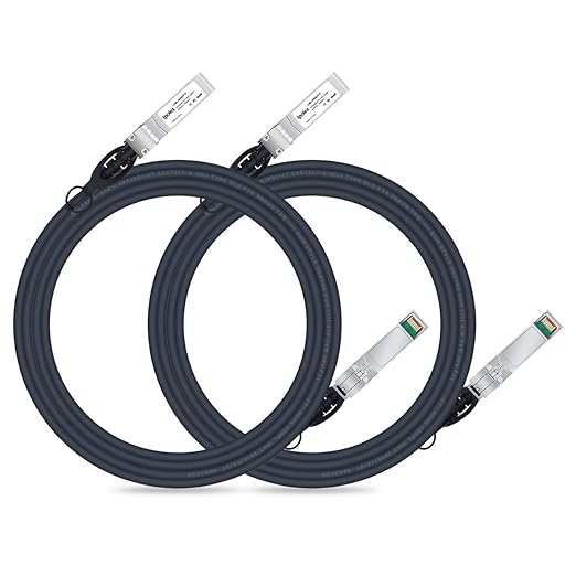 ipolex SFP+ DAC Twinax Cable, 10G Direct Attach Copper(DAC) Patch Passive Cable, for Cisco SFP-H10GB-CU3M, Ubiquiti UniFi, Meraki, Mikrotik, and More, 2 Pack