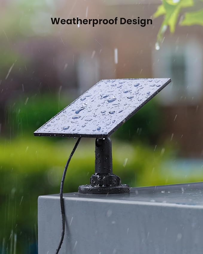 ieGeek Solar Panel for S1, Compatible with DC 5V Rechargeable Battery Powered Surveillance Cam