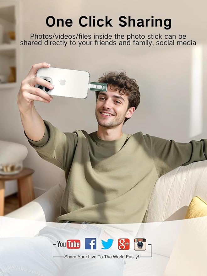 SCICNCE 512GB Flash Drive Intended for iPhone, USB Memory Stick Storage Backup for Photos Videos, Plug and Play No APP Required, Compatible with iPhone iPad Android and Computers (Green)