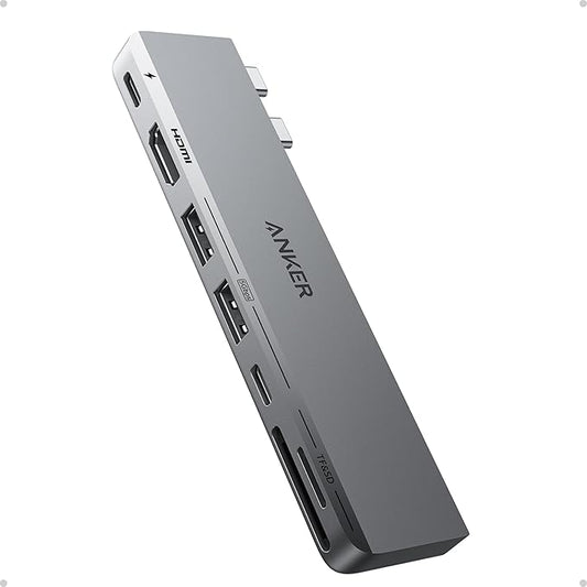 Anker USB C Hub for MacBook, 7-in-2 with 4K HDMI, Compatible with Thunderbolt 4, 1 Type C and 2 USB A Data Ports for MacBookPro 13 Inch, MacBookAir M1 / M2, and More