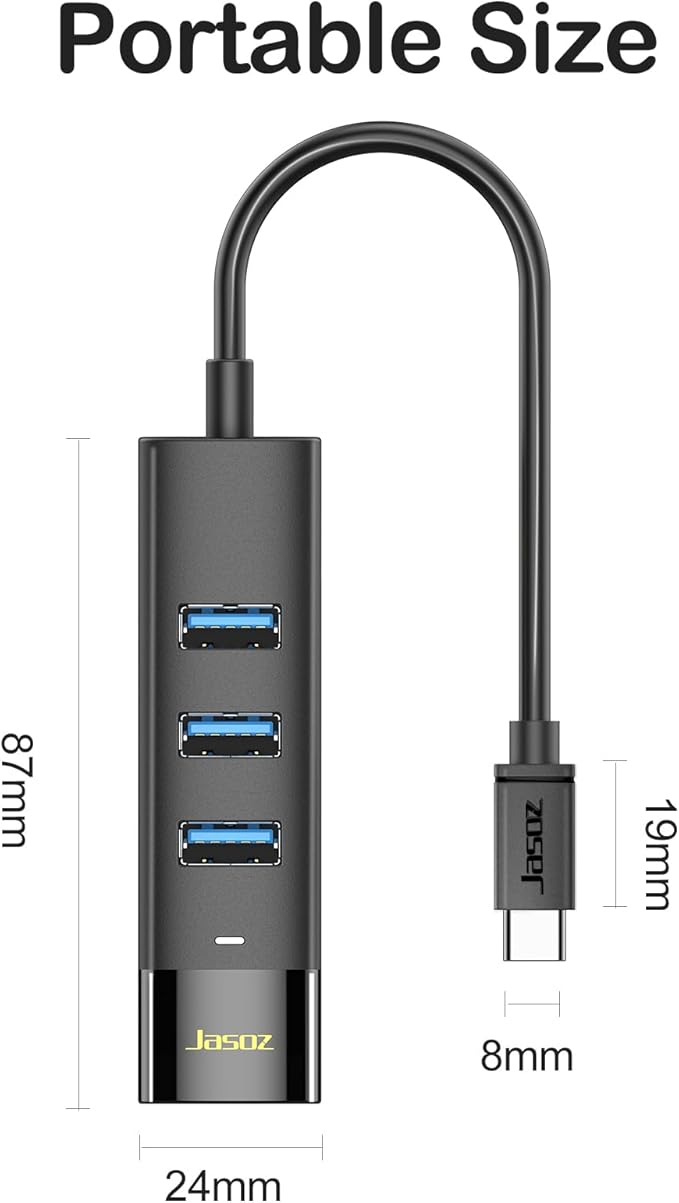 KAGO USB C Hub 4 Ports - Multiple USB 3.0 Hub with 5Ft Cable, USB-C Splitter Extender with USB Type-C Power Port, for Laptop,Desktop, Windows, Linux, PC(USB c)