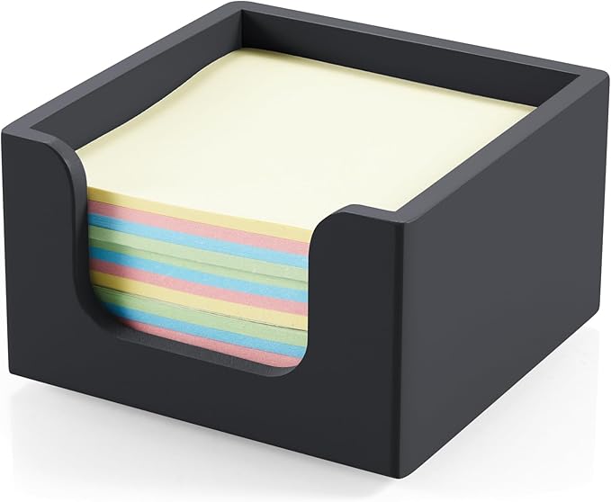 Sticky Note Holder, Post It Note Dispenser for Office Desk Accessories, Self Stick Note Pad Holder, Memo Pad Holder Dispenser Organizer for School Office Desk Supplies, Black