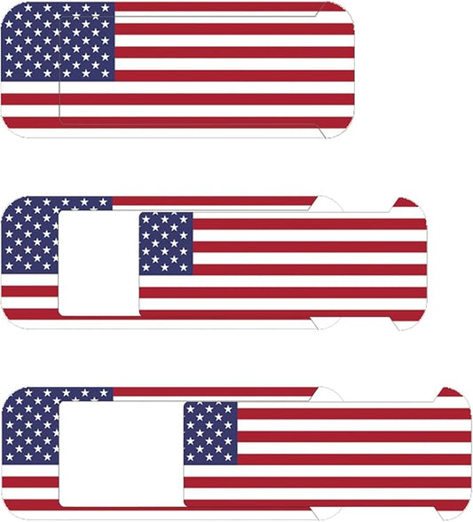 Webcam Cover, Laptop Camera Cover Slide, Ultra-Thin, US Flag Pattern Design, Web Camera Cover fits Laptop, Desktop, PC, Macboook Pro, iMac, Computer, Protect Your Privacy & Security