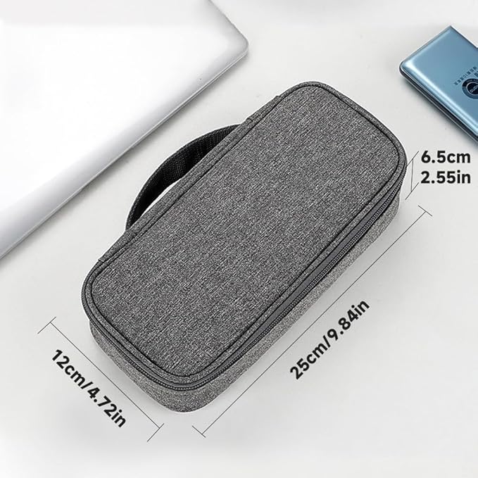 Teskyer Electronics Organizer Travel Case, Waterproof Portable Tech Accessories Pouch with Organized Compartments for Cables, Phone, Chargers, Earphone, Dark Grey