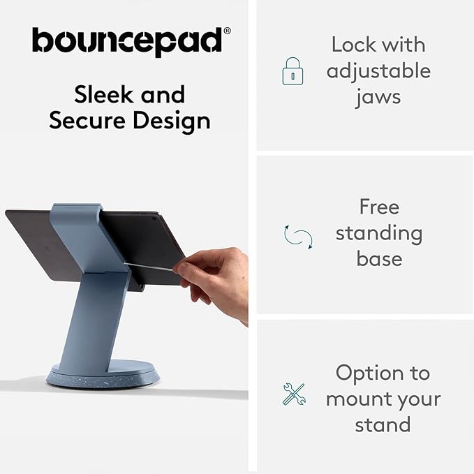 Eddy Tablet & iPad POS Stand | iPad Stand for Business | Compatible with Most 7-13" Tablets | Strong Aluminium iPad Kiosk Stand | iPad Table Mount Tablet Kiosk | iPad Register Stand | Blue
