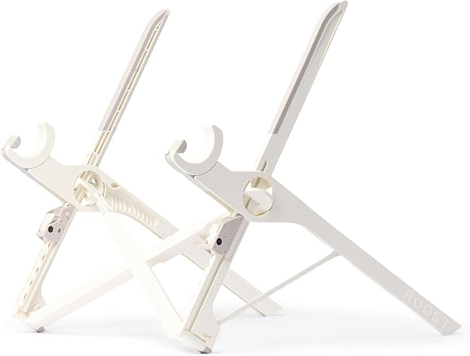 Roost V3 Plus - Ultra Portable and Adjustable Laptop Stand - Quick-Release Height Adjustment, 5 to 14 inch Screen Lift, Patented Rigid Folding Structure and Self-Adjustings Laptop Grips | Dune Color