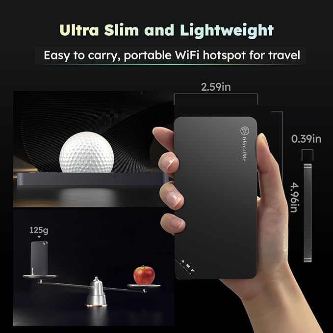 GlocalMe U3 4G LTE Mobile Hotspot, Portable WiFi Hotspot for Travel in 200+ Countries, No SIM Card Needed, Smart Local Network Auto-Selection with Global 1GB Data 30 Days, Pocket WiFi (U3 White)