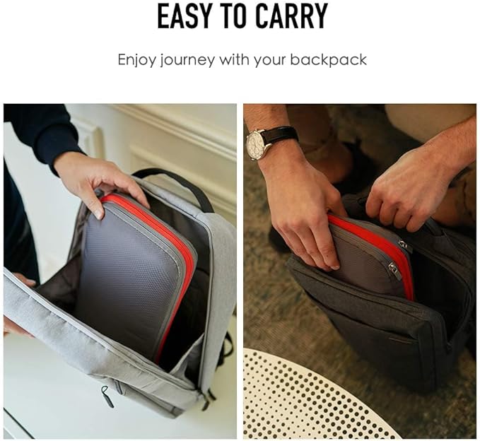 Bee Nesting BeeNesting Waterproof Compression Packing Cubes 5/6/8 sets, Large Travel Packing organizers for Carry on Luggage, 2 Sides Expandable Storage Bags (Grey Red, G5set)