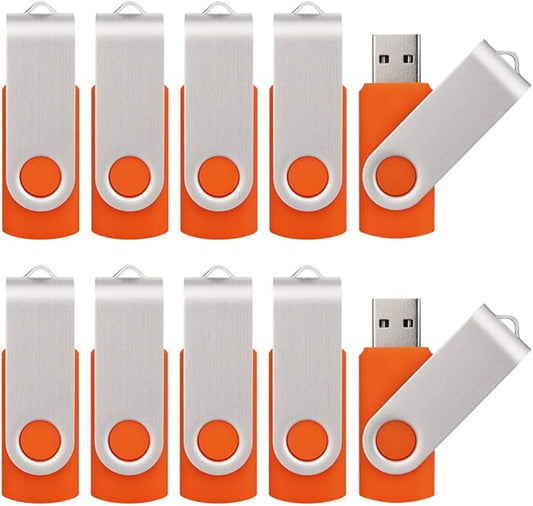 20 Pack 8GB USB Flash Drives 2.0 Memory Stick - Orange
