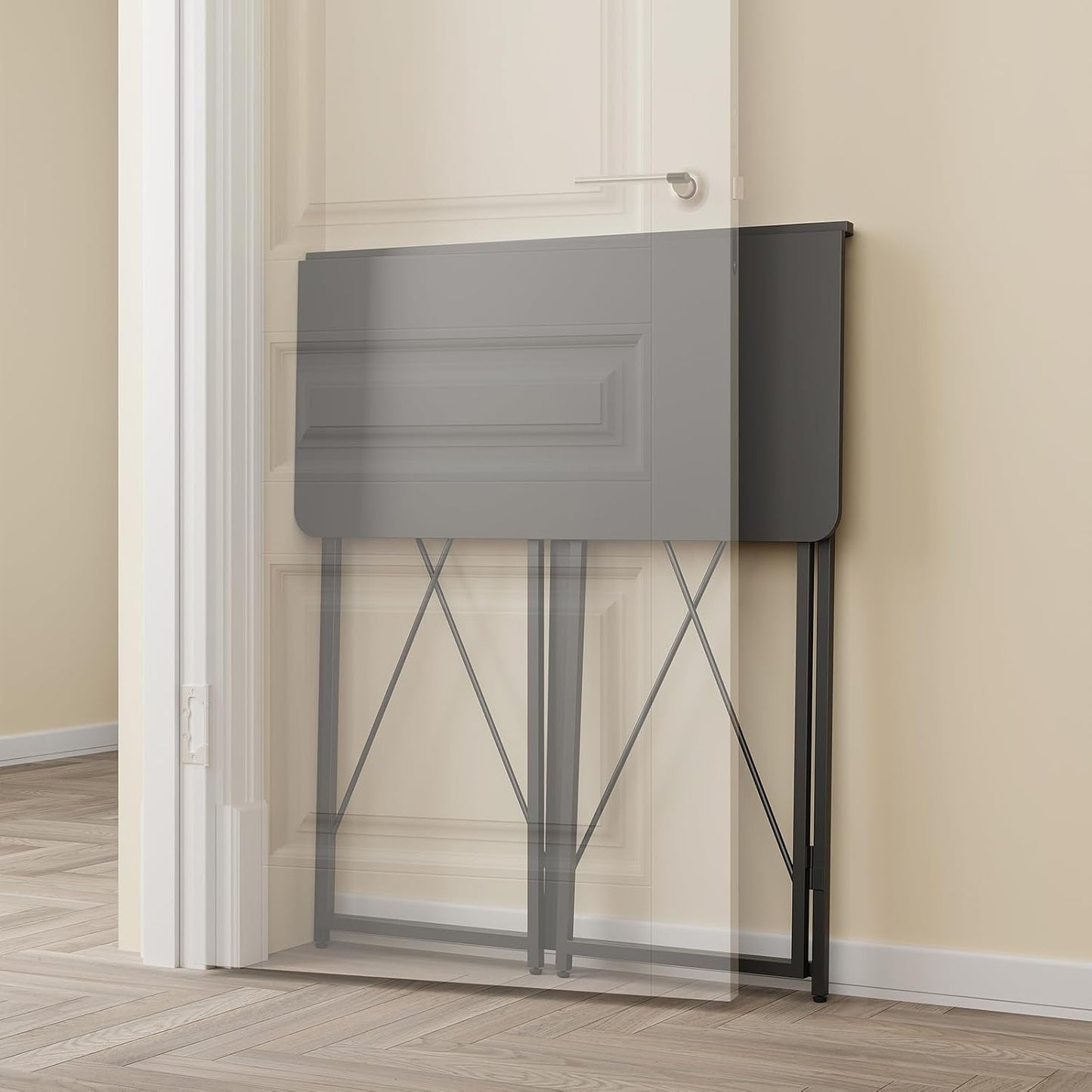 Folding Standing Desk, 39" Foldable Standing Desk, Collapsible Sit Stand Desk for Walking Pad Treadmill Home Office Living Room and Bedroom, 19.68" D x 39.37" W x 43.3" H, Black