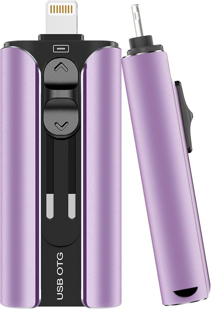 MFi Certified 256GB Flash Drive for iPhone USB Memory Stick Thumb Drive, High Speed USB Stick iPhone Flash Drive for Photos Videos,Photo Stick External Storage for iPhone/iPad/Android/PC (Purple)