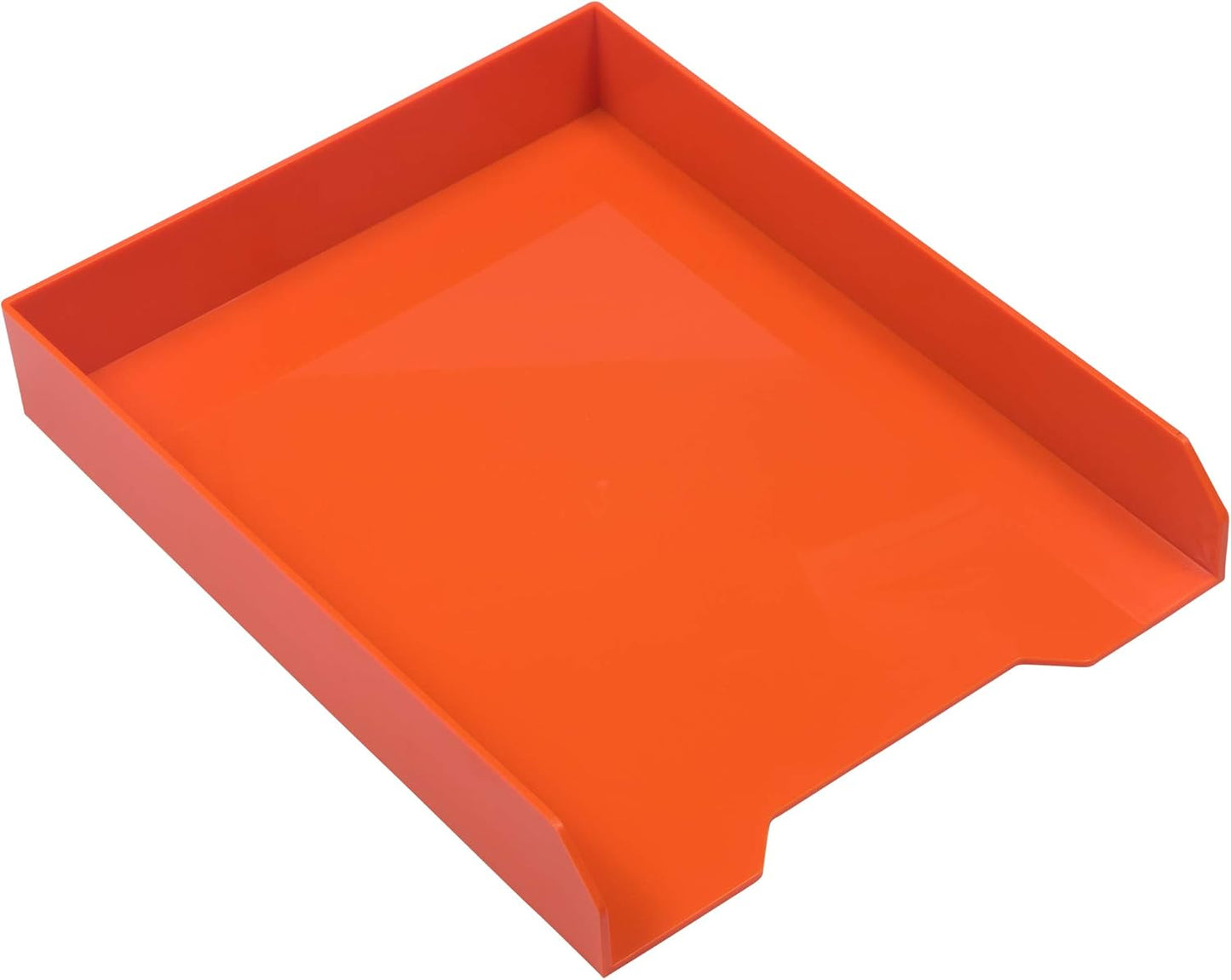JAM PAPER Stackable Paper Trays - Orange - Desktop Document, Letter, & File Organizer Tray - 2/Pack
