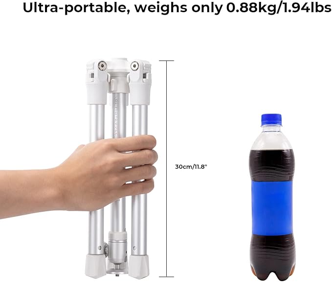 K&F Concept 67''/170cm Cellphone Tripod, 2-in-1 Lightweight Compact Portable Selfie Stick with Phone Holder, DSLR Camera Tripod with Smartphone Remote E224A3+BH-18 Silver