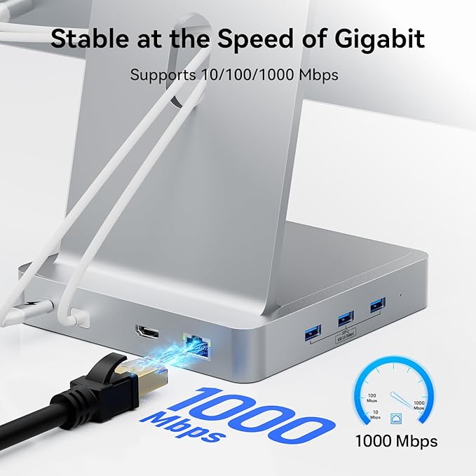 13-Port USB C Hub for iMac 24 inch 2021/2023/2024, iMac Accessories for iMac M1/M3/M4, iMac USB Hub with 5 USB-A & 2 USB-C 3.0 Ports, 4K@60Hz HDMI, 1Gbps Ethernet, SD/TF, M.2 NVME SSD (Not Included)