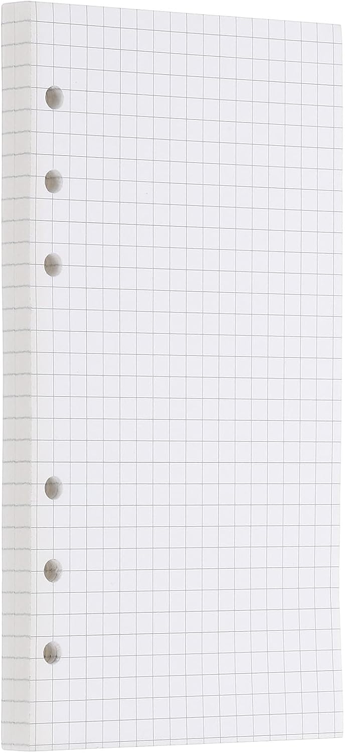 PATIKIL Grid Refill Paper 6-Ring Binder Loose Leaf Planner Filler Paper Planner Inserts, 80 Sheets/160 Pages, Lined