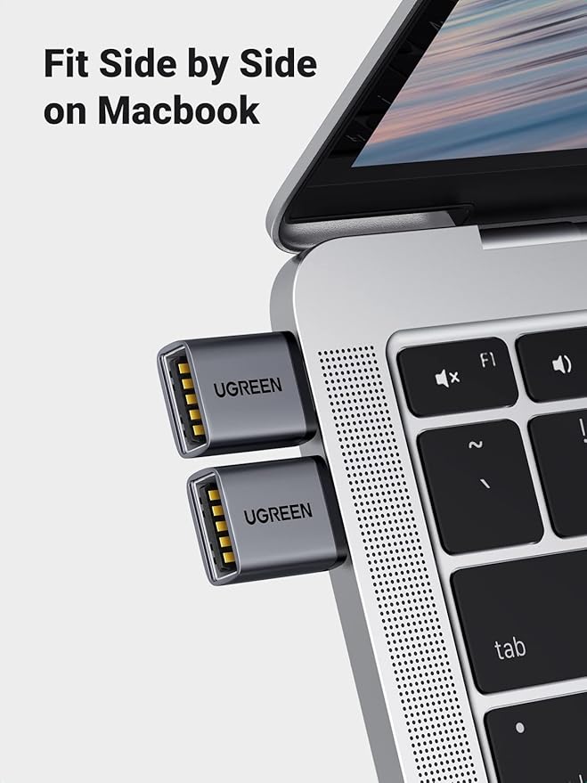 UGREEN USB C to USB A 3.2 10Gbps OTG Adapter 2 Pack Compatible with iPhone 17 Pro Max Air 16 15 MacBook Air iMac iPad Galaxy Tab S9 S25,Black