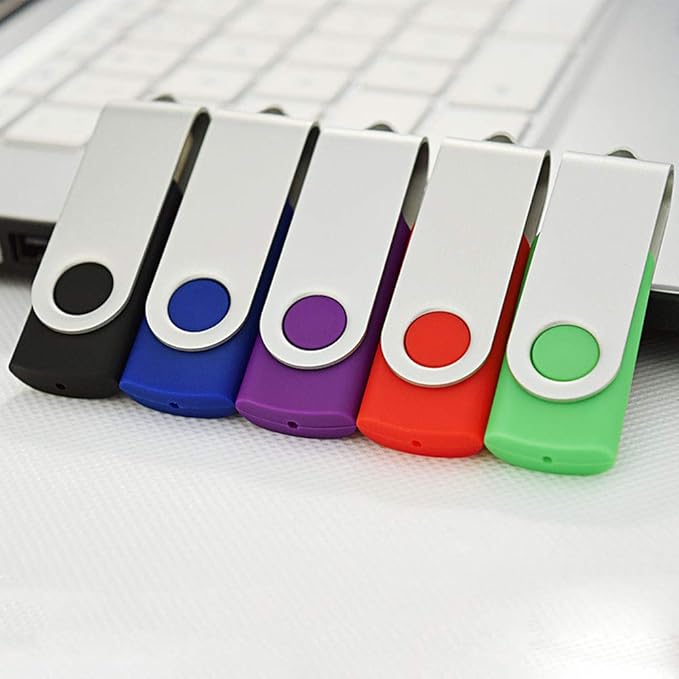 Kootion 5 Pack 4GB USB Flash Drive 4GB Flash Drive Thumb Drive Memory Stick Pen Drive(5 Colors: Black Blue Green Purple Red)