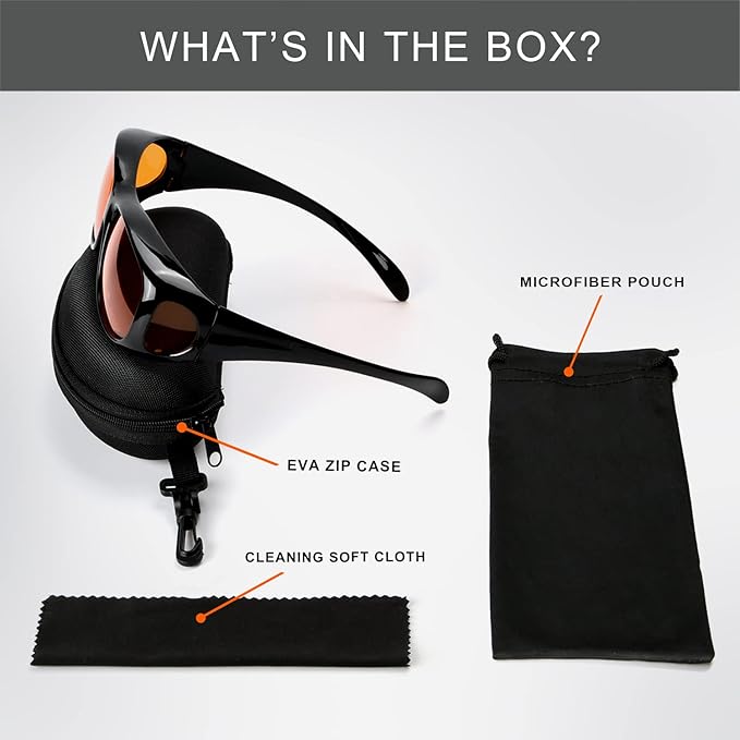 Eyekepper 100% Blue Light Reduction,Huge Fitover Anti-Blue Blocking Computer Eyeglasses with Extra Amber Lenses, Black