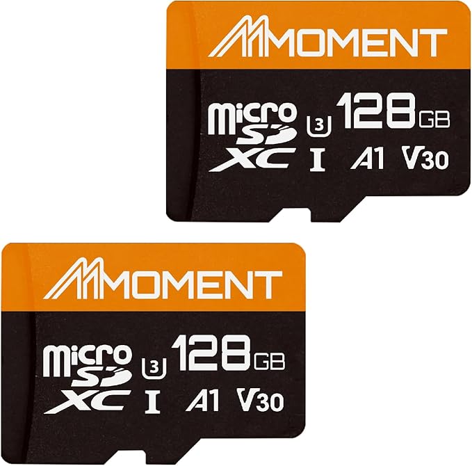 MMOMENT 128GB (2 Pack) Micro SDXC Card, A1, UHS-I, U3, V30, Class10 Compatible, Read Speed Up to 95 MB/s,Write Speed Up to 60 MB/s, SD Adapter Included