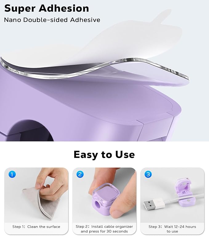 MoKo 6 Pack Magnetic Cable Clips, Under Desk Cable Management, Adhesive Magnetic Cord Holder, Magnetic Cord Organizer Wire Holder Keeper Organizer for Nightstand Desk Office Car Wall Glass, O+P+B+W+B