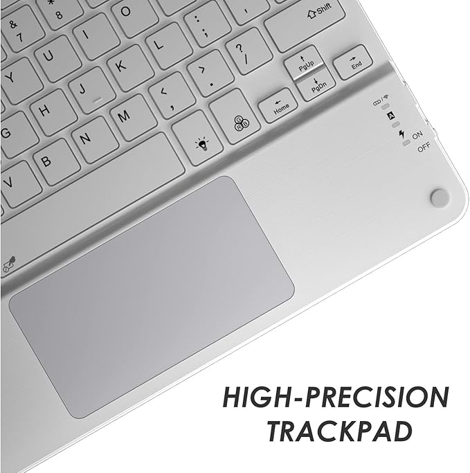 TouchPad Keyboard case for 9", 10",10.1",10.5" Tablets,2-in-1 Bluetooth Wireless Keyboard with Touchpad,7 Colors Backlit & Leather Folio Cover (Pink)