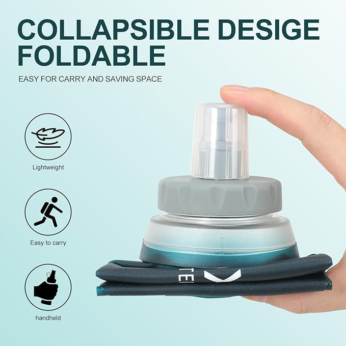 INOXTO Soft Flask,Collapsible Soft Water Bottles for Hydration Vests and Running Packs, Soft Flask Running Bottles for Hiking Cycling(250/500 ml) (2 PCS 500ML)