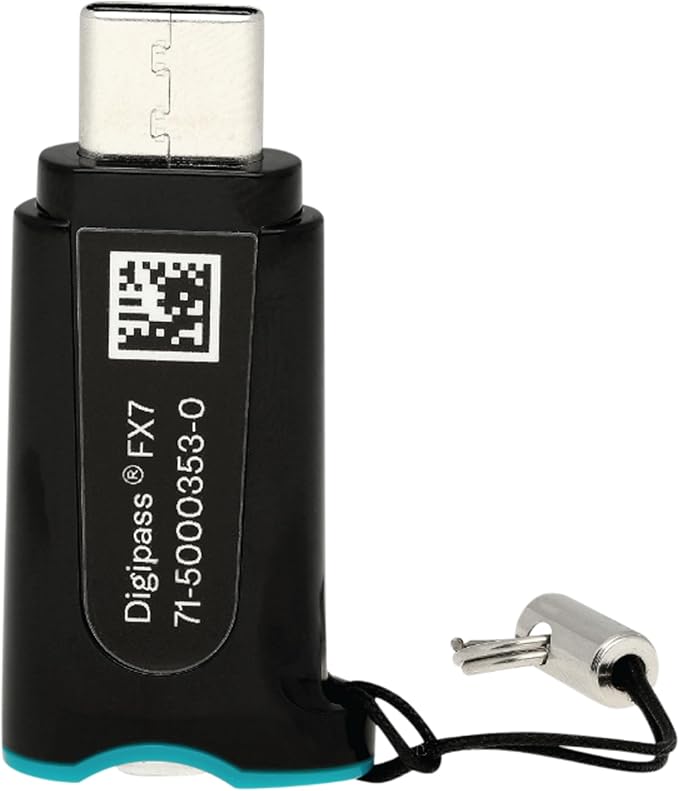 OneSpan DIGIPASS® FX7 Two-Factor authentication (2FA) Security Key, Connect via USB-C FIDO Certified - FIDO2, Protect Accounts Online, Passwordless Authentication, Secure Passkey, Phishing Resistent