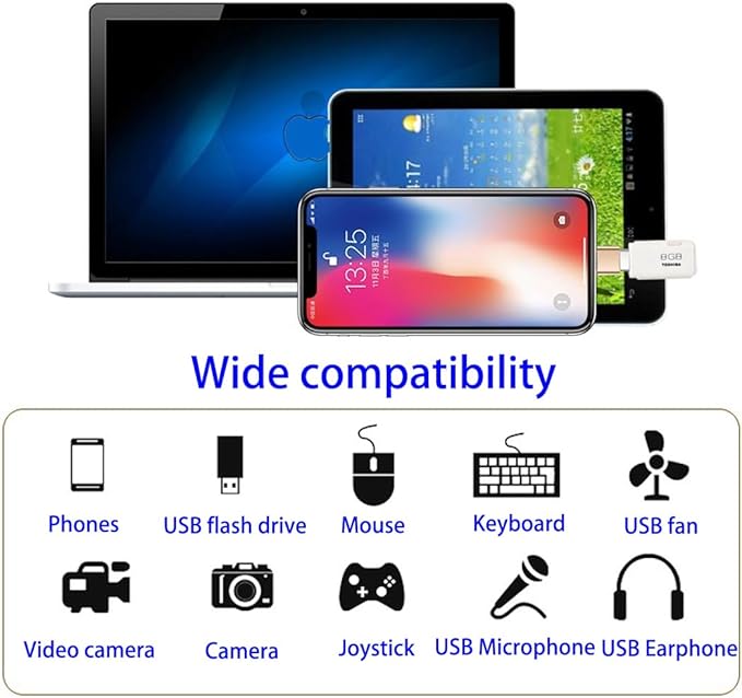 USB C to USB Adapter in Metal(4 Packs) USB Female to USB C Male OTG Adapter, Compatible with MacBook Pro, Samsung Galaxy, Type-C Phones, Laptops, Tablets (1 Black, 1 Silver, 1 Blue and 1 Gold)