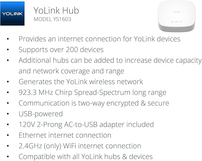 YoLink Water Leak Starter Kit: Hub + 6 Leak Sensor 1 (Silent), LoRa Long-Range, App/SMS/Email Alerts, D2D Offline Triggers, 2 AAA Up to 5-Year Battery, Works with Alexa/IFTTT/Home Assistant