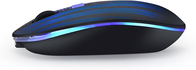 Rechargeable Wireless Mouse, Backlit Powered by Li-Polymer Battery, Optical Sensor, Nano USB Receiver,3 Stages DPI Speed, 4 Buttons for PC, Laptop, Tablet, MacBook etc. (Flag Illuminating)