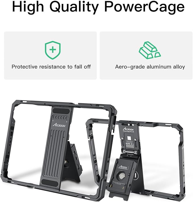 Accsoon CEPC-03 iPad Powercage II Compatible with ipad Gen 5,6,7,8,9,10, Air gen 3,4,5,ipad Pro 9.7 inch, 10.5 inch, 11 inch Gen 1, 2,3,4 (for 9.7/10.5/11 inch)